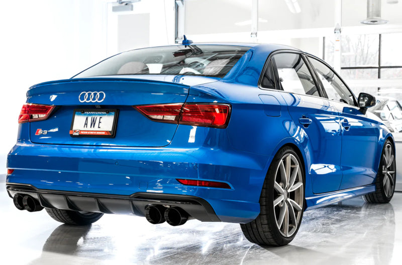 AWE Tuning 3015-43150 FITS: Audi 8V S3 Track Edition Exhaust w/Diamond Black Tips 102mm Catback