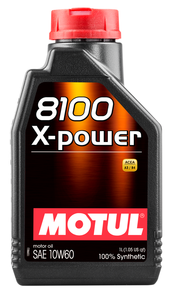 Motul 106142 FITS: 1L Synthetic Engine Oil 8100 10W60 X-Power ACEA A3/B4 Motor Oils