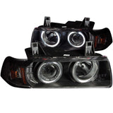 ANZO 121325 FITS: 1992-1998 BMW 3 Series E36 Projector Headlights w/ Halo Black G2 1 pc Headlights