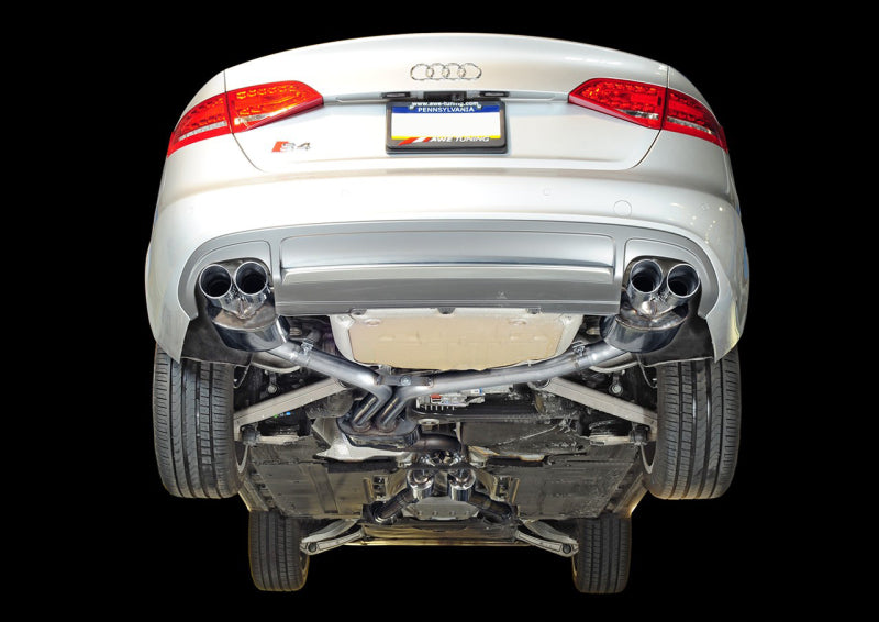 AWE Tuning 3010-42016 FITS: Audi B8.5 S4 3.0T Touring Edition Exhaust System Chrome Silver Tips (102mm) Catback