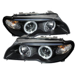 SPYDER 5077141 FITS: BMW E46 3-Series 04-06 2 DR Projector Halogen Model- LED Halo Blk PRO-YD-BMWE4604-2DR-HL-BK Headlights