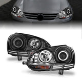 ANZO 121345 FITS: 2006-2009 Volkswagen Rabbit Projector Headlights w/ Halo Black (CCFL) Headlights
