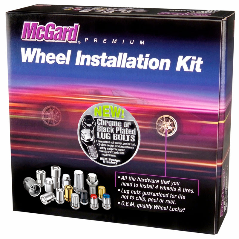 McGard 67200BK FITS: 5 Lug Hex Install Kit w/Locks (Cone Seat Bolt) M14X1.5 / 17mm Hex / 28.0mm Shank L. Black Wheel Bolts