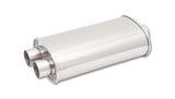 Vibrant 1110 FITS: StreetPower Oval Muff 5inx9inx15in long Muff body 2.5in in I.D. x dual 2.25in out CenterDual Muffler