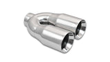 Vibrant 1339 FITS: 2.5in ID Dual 3.5in OD Round SS Tips (Double Wall, Straight Cut) Tips