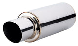 Vibrant 1061 FITS: TPV Turbo Round Muffler (17in Long) with 4in Round Tip Angle Cut 3in inlet I.D. Muffler