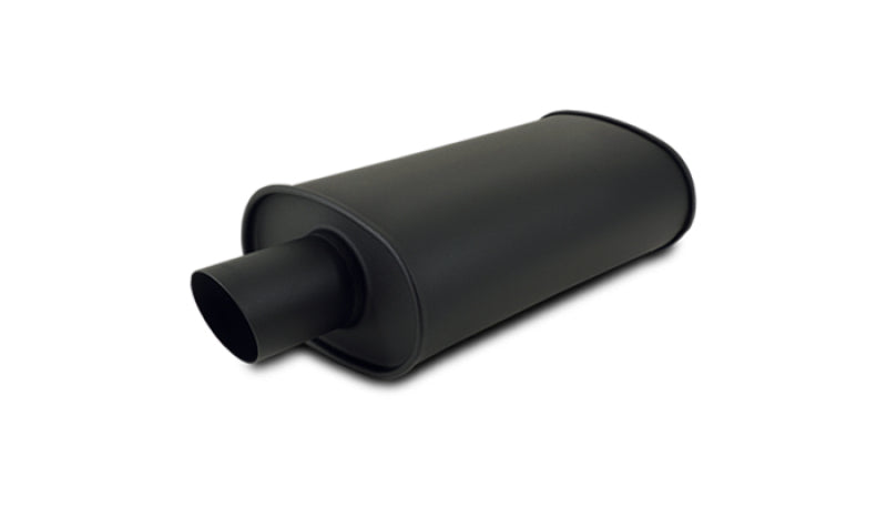 Vibrant 1154 FITS: StreetPower FLAT BLACK Oval Muffler with Single 4in Outlet 4in inlet I.D. Muffler