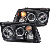 ANZO 121369 FITS: 1999-2005 Volkswagen Jetta Projector Headlights w/ Halo Black (CCFL) Headlights