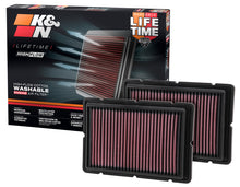 Load image into Gallery viewer, K&N Engineering 33-2494 FITS:K&N Replacement Air Filter 05-09 Ferrari F360 11.125in O/S Length x 7.625 O/S Width x 1.313in H Air Filters Drop In