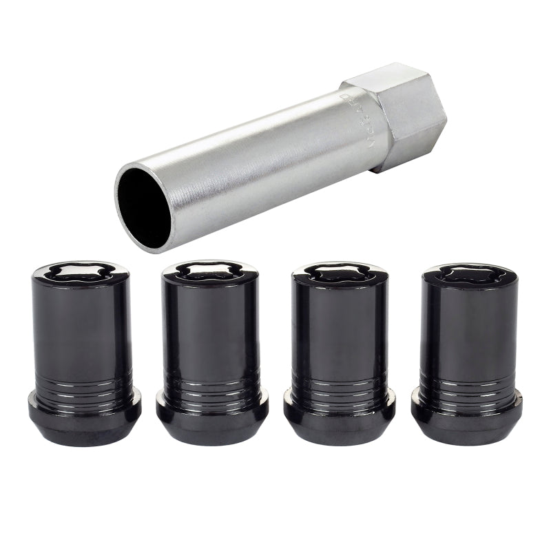 McGard 25357 FITS: Wheel Lock Nut Set 4pk. (Tuner / Cone Seat) M12X1.5 / 13/16 Hex / 1.24in. Length Black Lug Nuts