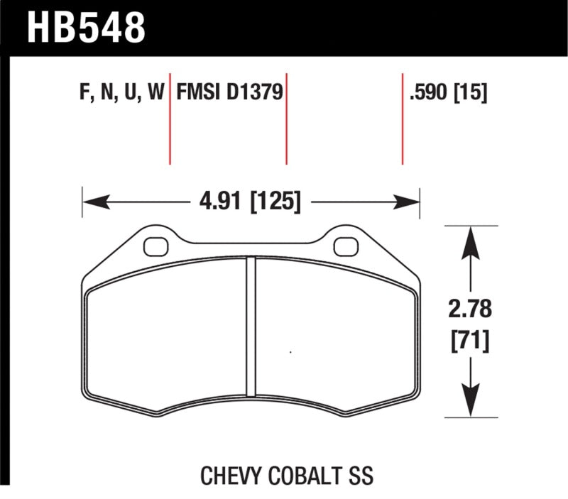 Hawk Performance HB548N.510 FITS: -Hawk Miata Brembo / Renault Clio / Cobalt SS HP+ Street Front Brake Pads Brake Pads Performance