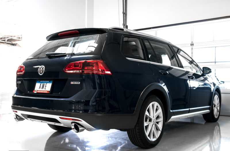 AWE Tuning 3015-32098 FITS: VW MK7 Golf Alltrack/Sportwagen 4Motion Touring Edition Exhaust Polished Silver Tips Catback