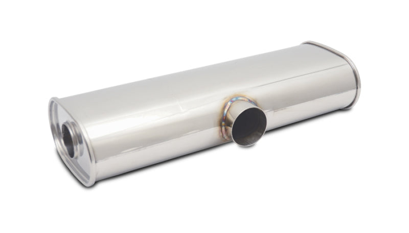 Vibrant 10632 FITS: StreetPower Oval Muff 6inx10inx24in long body 3in IDxdual 2.5in out Side in Split Dual outs Muffler