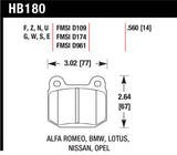 Hawk Performance HB180Z.560 FITS: -Hawk 03-06 Evo / 04-09 STi / 03-07 350z Track Performance Ceramic Street Rear Brake Pads Brake Pads Performance