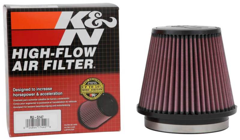 K&N Engineering RU-5147 FITS:K&N Filter Universal Rubber Filter 5in Flange 6.5in Base 4.5in Top 5.5in Height Air Filters Universal Fit