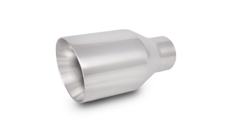 Vibrant 1272 FITS: 2.50in Inlet I.D. 3.50in Outlet O.D. Round Stainless Steel Tip (Double Wall Angle Cut) Tips