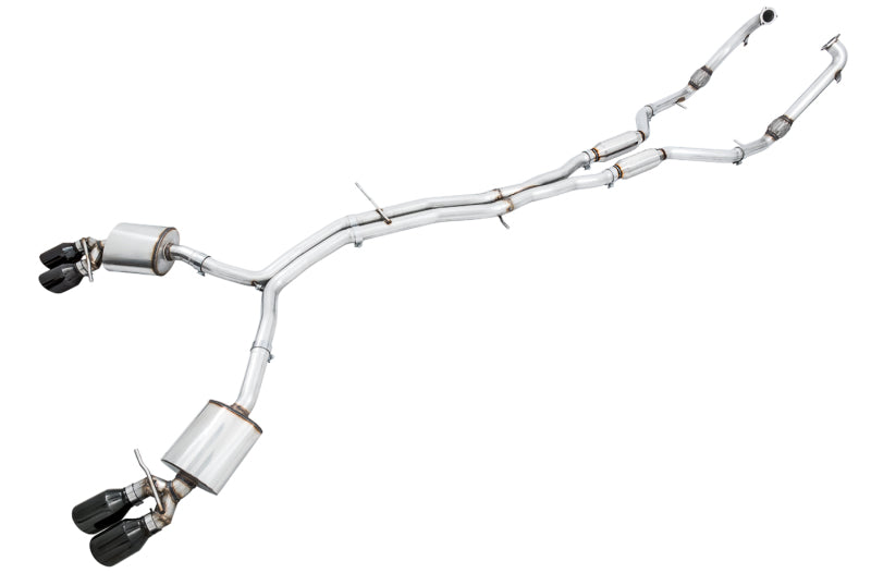AWE Tuning 3010-43050 FITS: Audi B9 S4 Touring Edition Exhaust Non-Resonated (Black 102mm Tips) Catback