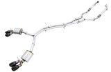 AWE Tuning 3010-43050 FITS: Audi B9 S4 Touring Edition Exhaust Non-Resonated (Black 102mm Tips) Catback