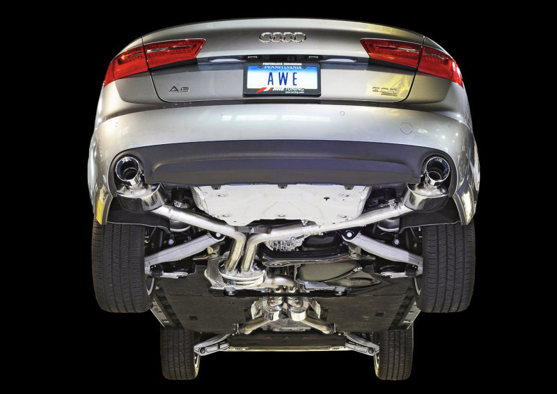 AWE Tuning 3015-32048 FITS: Audi C7 A6 3.0T Touring Edition Exhaust Dual Outlet Chrome Silver Tips Catback