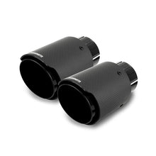 Load image into Gallery viewer, Mishimoto MMEXH-TIP-CFD25BK FITS: Muffler FITS: 2x Carbon Fiber Muffler Tip 2.5in Inlet 3.5in Outlet Black Muffler