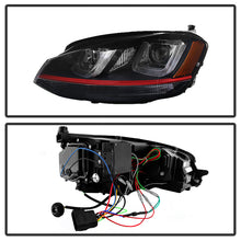 Load image into Gallery viewer, SPYDER 5080592 FITS: Volkswagen Golf VII 14-16 Projector Headlights DRL LED Red Stripe Blk PRO-YD-VG15-RED-DRL-BK Headlights