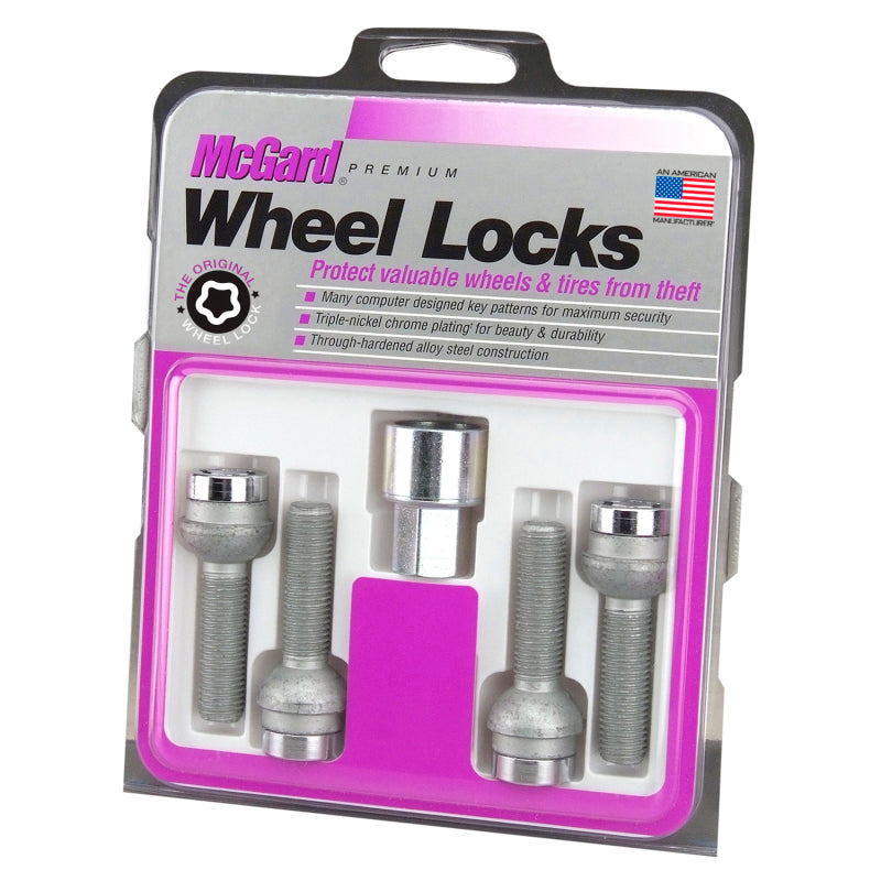 McGard 28174 FITS: Wheel Lock Bolt Set 4pk. (Radius Seat) M14X1.5 / 17mm Hex / 27.0mm Shank Length Chrome Wheel Bolts