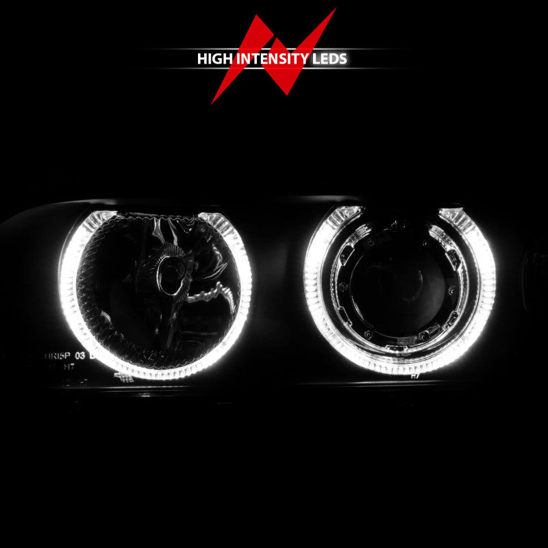 ANZO 121017 FITS: 1997-2001 BMW 5 Series Projector Headlights w/ Halo Black Headlights