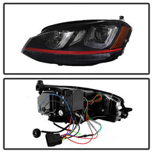 Load image into Gallery viewer, SPYDER 5080592 FITS: Volkswagen Golf VII 14-16 Projector Headlights DRL LED Red Stripe Blk PRO-YD-VG15-RED-DRL-BK Headlights