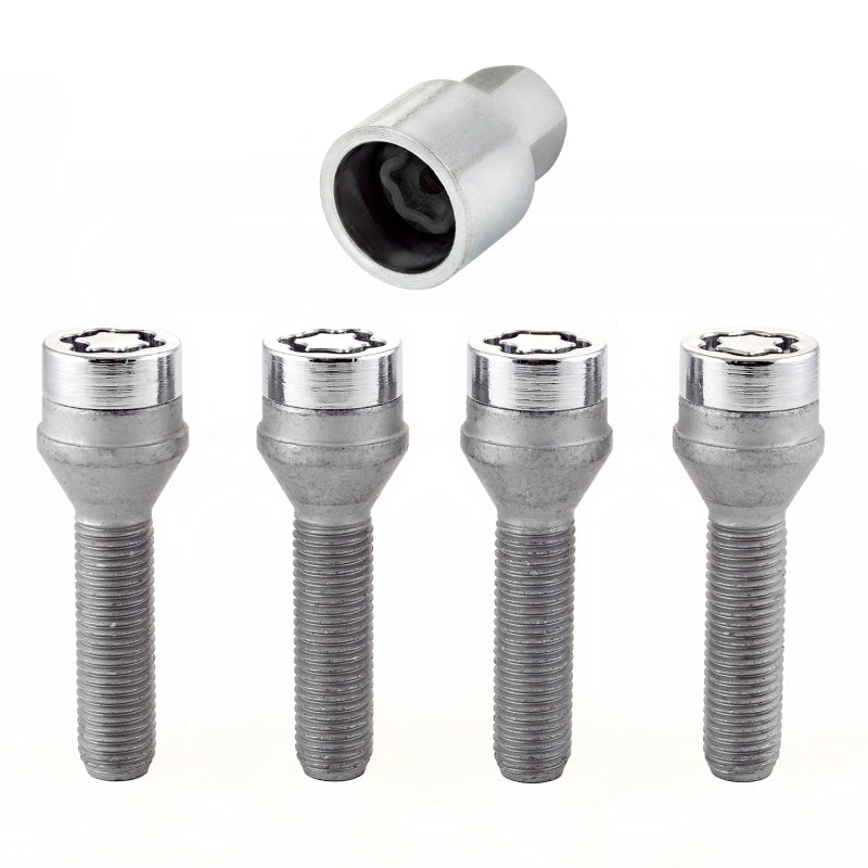McGard 27013 FITS: Wheel Lock Bolt Set 4pk. (Cone Seat) M12X1.5 / 17mm Hex / 40.5mm Shank Length Chrome Wheel Bolts