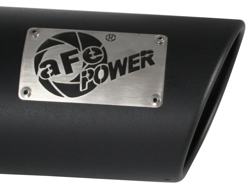 aFe 49T40501-B12 FITS: Power Diesel Exhaust Tip Black- 4 in In x 5 out X 12 in Long Bolt On (Right) Catback