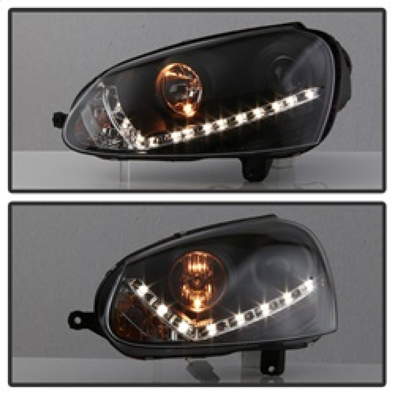 SPYDER 5017529 FITS: Volkswagen GTI 06-09/Jetta 06-09 Xenon/HID Model Only DRL Black PRO-YD-VG06-HID-DRL-BK Headlights