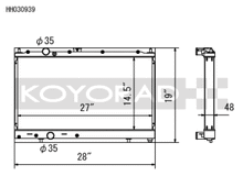 Load image into Gallery viewer, Koyo HH030939 FITS: 97-00 Mitsubishi Evolution 4/5/6 Turbo (MT) Radiator *For use with 03-07 Evo Fan Shroud ONLY* Radiators
