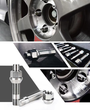 Load image into Gallery viewer, Wheel Mate TIM14C6074R FITS: Titanium Wheel Stud Conversion (Raw Ti) M14x1.25 to M14x1.5 74mm 60deg Lug Nut Wheel Studs