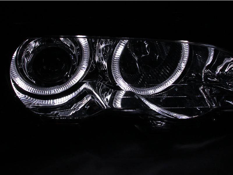 ANZO 121268 FITS: 2000-2003 BMW 3 Series E46 Projector Headlights w/ Halo Chrome Headlights