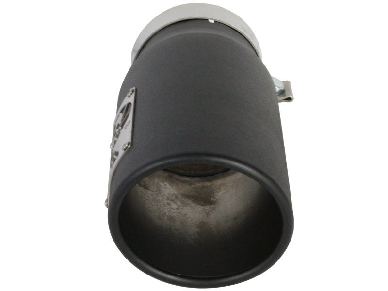 aFe 49T40501-B12 FITS: Power Diesel Exhaust Tip Black- 4 in In x 5 out X 12 in Long Bolt On (Right) Catback