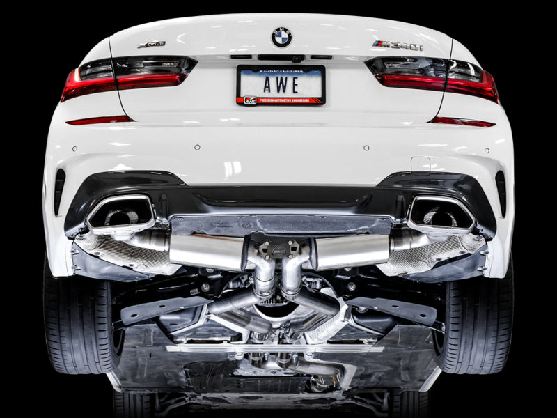 AWE Tuning 3015-11060 FITS: 2019+ BMW M340i (G20) Resonated Touring Edition Exhaust (Use OE Tips) Catback
