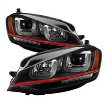 Load image into Gallery viewer, SPYDER 5080592 FITS: Volkswagen Golf VII 14-16 Projector Headlights DRL LED Red Stripe Blk PRO-YD-VG15-RED-DRL-BK Headlights