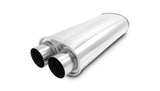 Vibrant 10539 FITS: Streetpower Oval Muffler 3.0in Dual Inlet/Outlet 18in Body Length Muffler