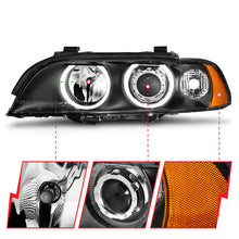 Load image into Gallery viewer, ANZO 121017 FITS: 1997-2001 BMW 5 Series Projector Headlights w/ Halo Black Headlights