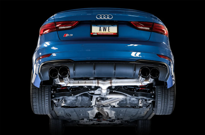 AWE Tuning 3015-43150 FITS: Audi 8V S3 Track Edition Exhaust w/Diamond Black Tips 102mm Catback