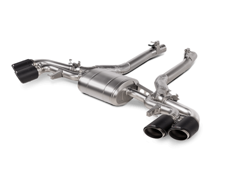 Akrapovic S-BM/T/16H FITS: 2020+ BMW X5M (F95)/X6M (F96) Slip-On Line (Titanium) w/Carbon Fiber Titanium Tips Muffler