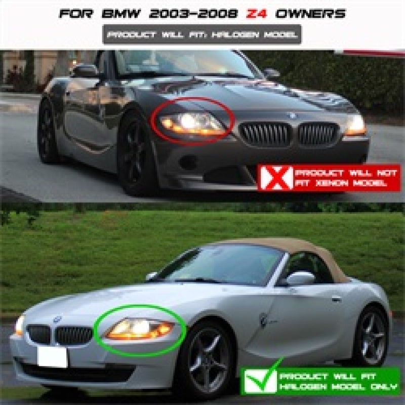 SPYDER 5029072 FITS: BMW Z4 03-08 Projector Headlights Halogen Model Only LED Halo Black PRO-YD-BMWZ403-HL-BK Headlights
