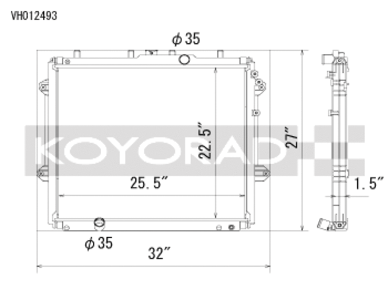 Koyo VH012493 FITS: Radiators FITS:rad 10-20 Toyota 4Runner 4.0L V6 (5th Gen) Aluminum Radiator Off-Road Use Only Radiators