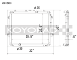 Koyo VH012493 FITS: Radiators FITS:rad 10-20 Toyota 4Runner 4.0L V6 (5th Gen) Aluminum Radiator Off-Road Use Only Radiators