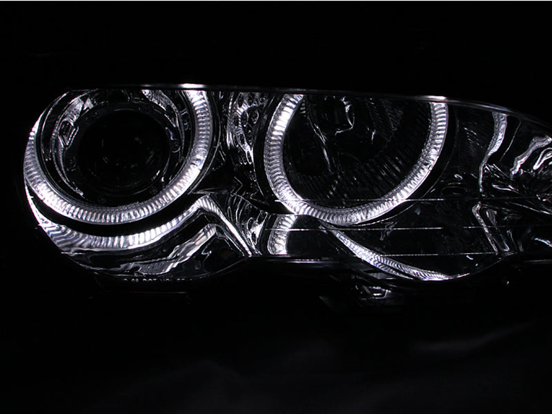 ANZO 121268 FITS: 2000-2003 BMW 3 Series E46 Projector Headlights w/ Halo Chrome Headlights