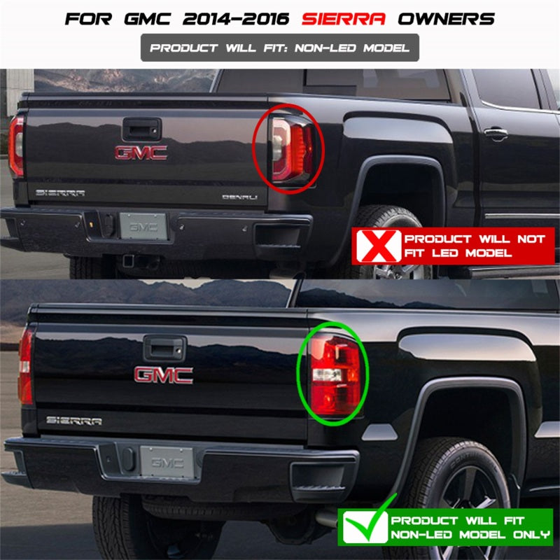 SPYDER 5080707 FITS: GMC Sierra 14-16 LED Tail Lights Black Smoke ALT-YD-GS14-LBLED-BSM Tail Lights