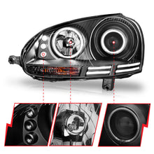 Load image into Gallery viewer, ANZO 121345 FITS: 2006-2009 Volkswagen Rabbit Projector Headlights w/ Halo Black (CCFL) Headlights