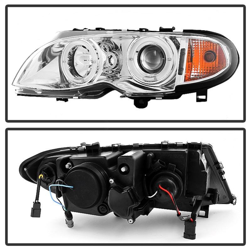 SPYDER 5042408 FITS: BMW E46 3-Series 02-05 4DR Projector Headlights 1PC LED Halo Chrm PRO-YD-BMWE4602-4D-AM-C Headlights