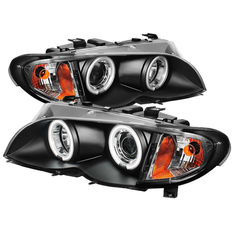 SPYDER 5042408 FITS: BMW E46 3-Series 02-05 4DR Projector Headlights 1PC LED Halo Chrm PRO-YD-BMWE4602-4D-AM-C Headlights