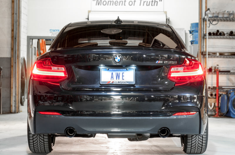 AWE Tuning 3010-33034 FITS: BMW F22 M235i / M240i Touring Edition Axle-Back Exhaust Diamond Black Tips (102mm) Axle Back